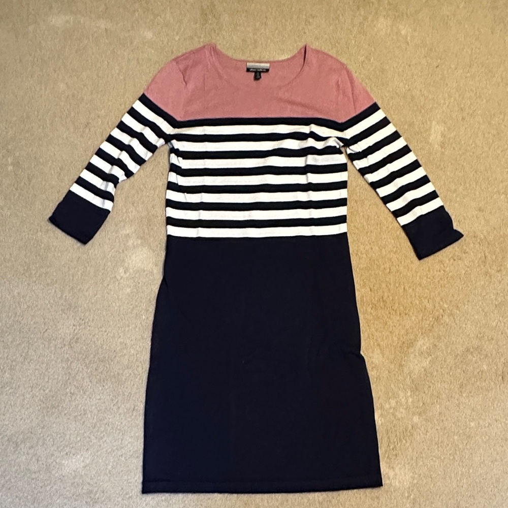 Striped Pink and Navy Dress